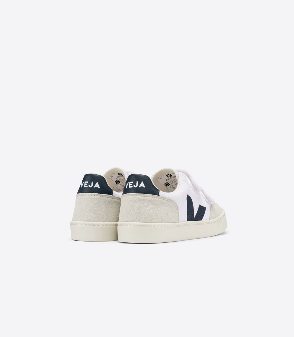 Veja Sneakers Barn - V-12 Velcro Canvas - Vita/Beige - 470681-XMK